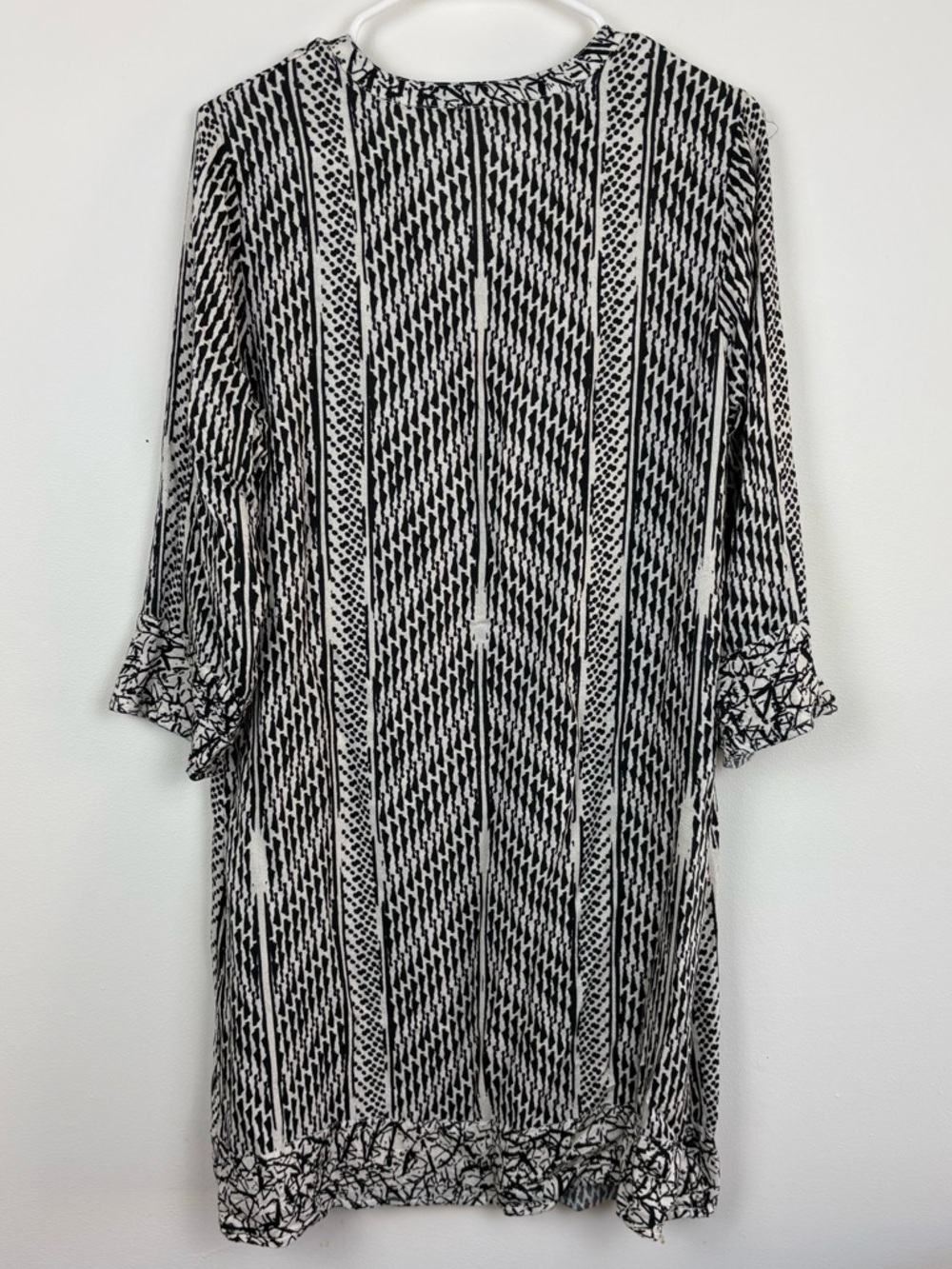 Soft Surroundings Black & Grey Raven Tunic Dress Medium Boho Lagenlook Resort - Picture 6 of 12